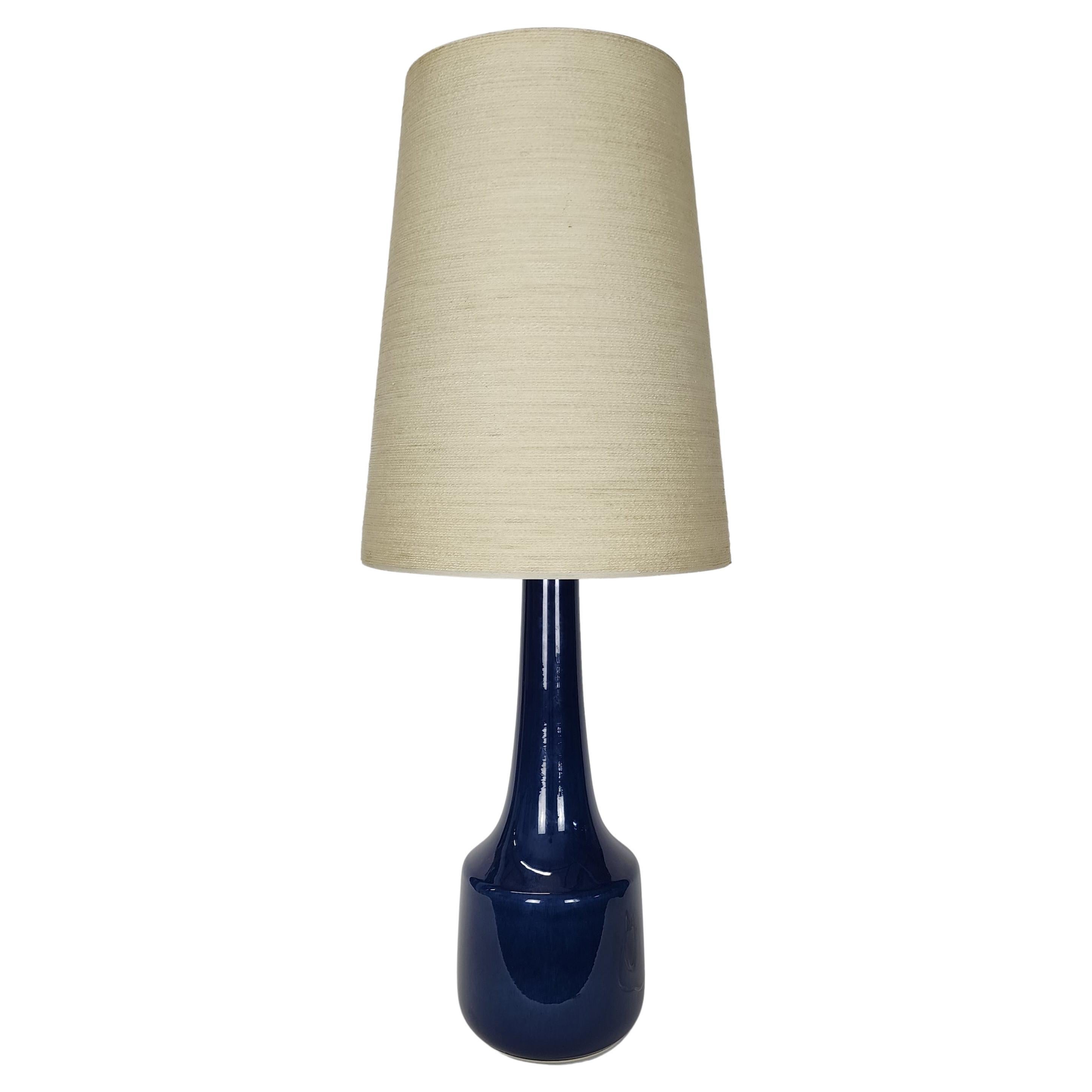 Vintage Blue Ceramic Lamp by Lotte and Gunnar Bostlund