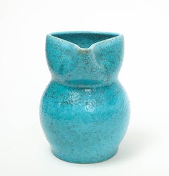 Vintage Blue Ceramic Milk Pitcher, France, 1960s