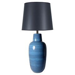 Blaue Vintage-Tischlampe aus Keramik von Lee Rosen für Design Technics