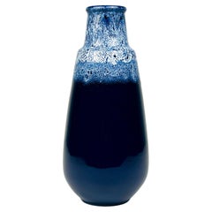 Vaso vintage in ceramica blu Lava di Jasba, Germania Ovest, anni '60