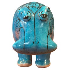 Blaue Vintage-Keramikskulptur "William das Nilpferd" - Metropolitan Museum of Art