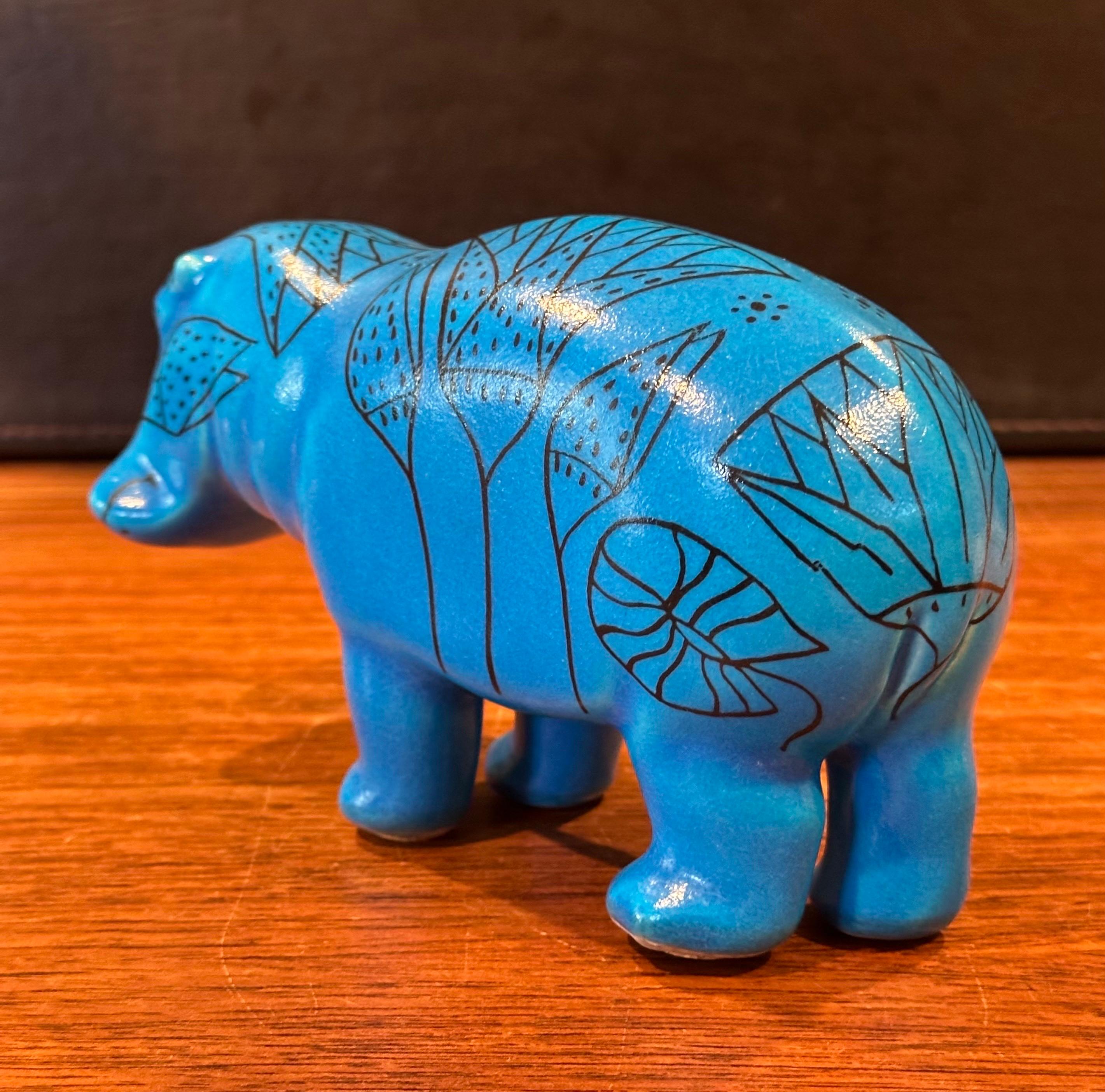 Ceramica Scultura vintage in ceramica blu 