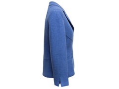 Vintage Blue Chanel Wool Blazer Size FR 40