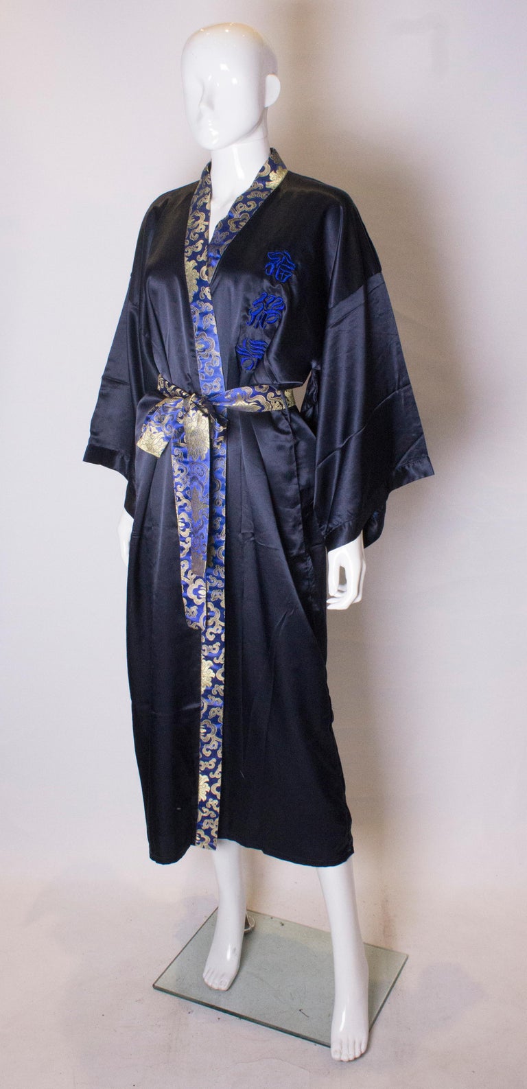 Vintage Blue Chinese Silk Dressing Gown at 1stDibs chinese style