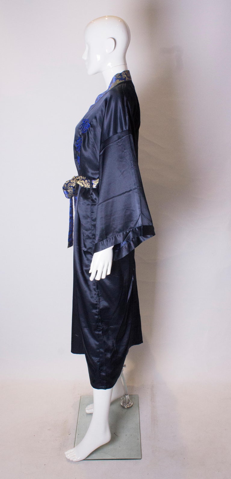 Vintage Blue Chinese Silk Dressing Gown at 1stDibs chinese style