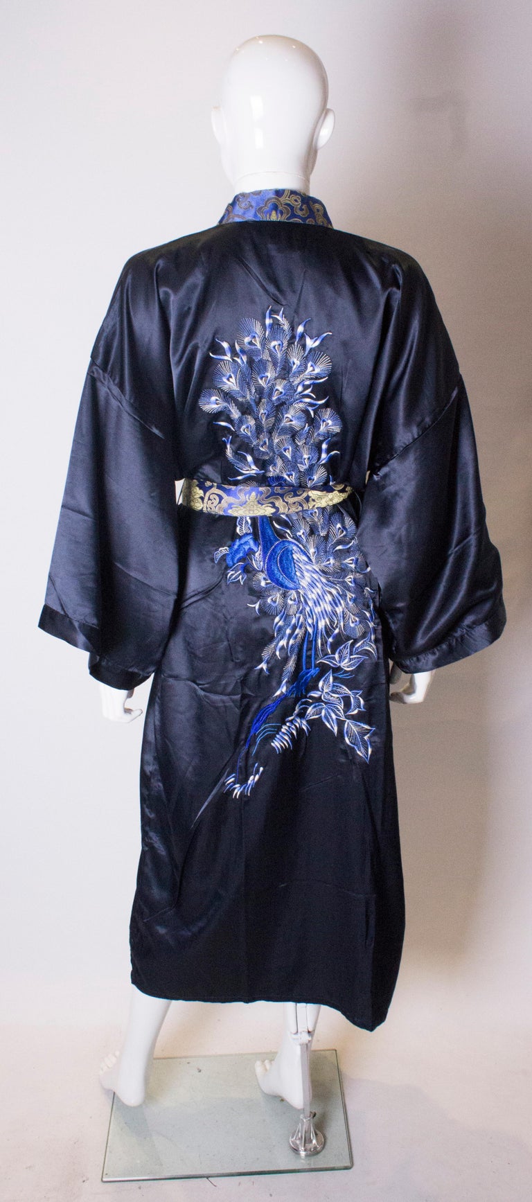 Vintage Blue Chinese Silk Dressing Gown at 1stDibs chinese style