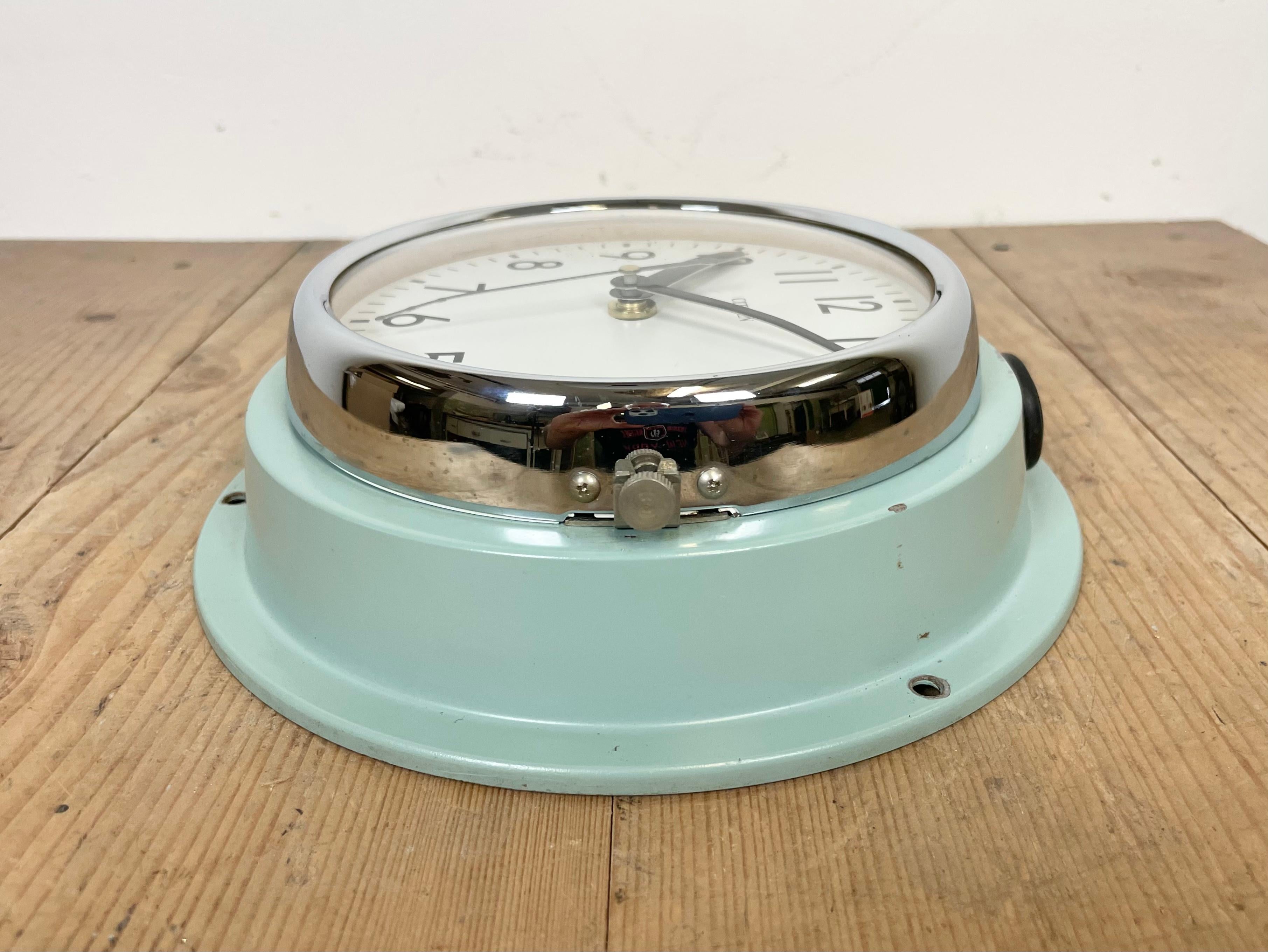 Vintage Blue Citizen Navy Wall Clock, 1970s For Sale 4