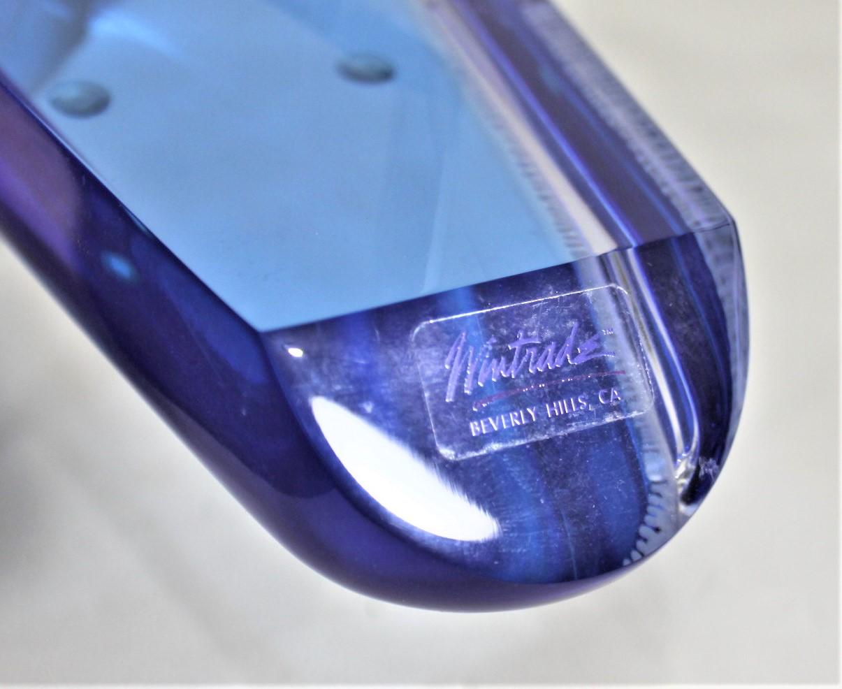 Vintage Blue & Clear Lucite Racing Sailboat Sculpture by Wintrade, Beverly Hills For Sale 2