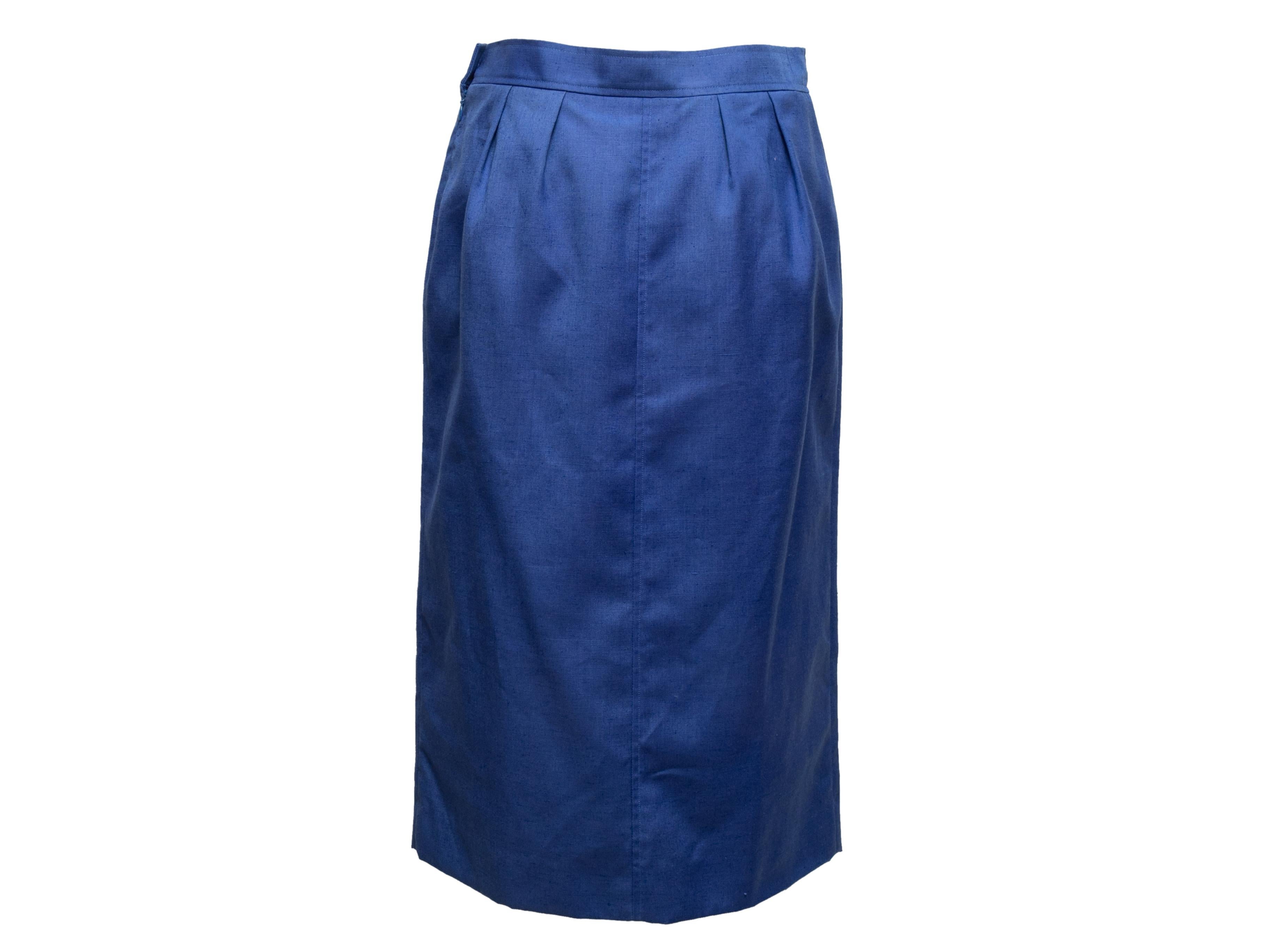 Vintage Blue Courreges Pencil Skirt Size US XS In Good Condition For Sale In New York, NY