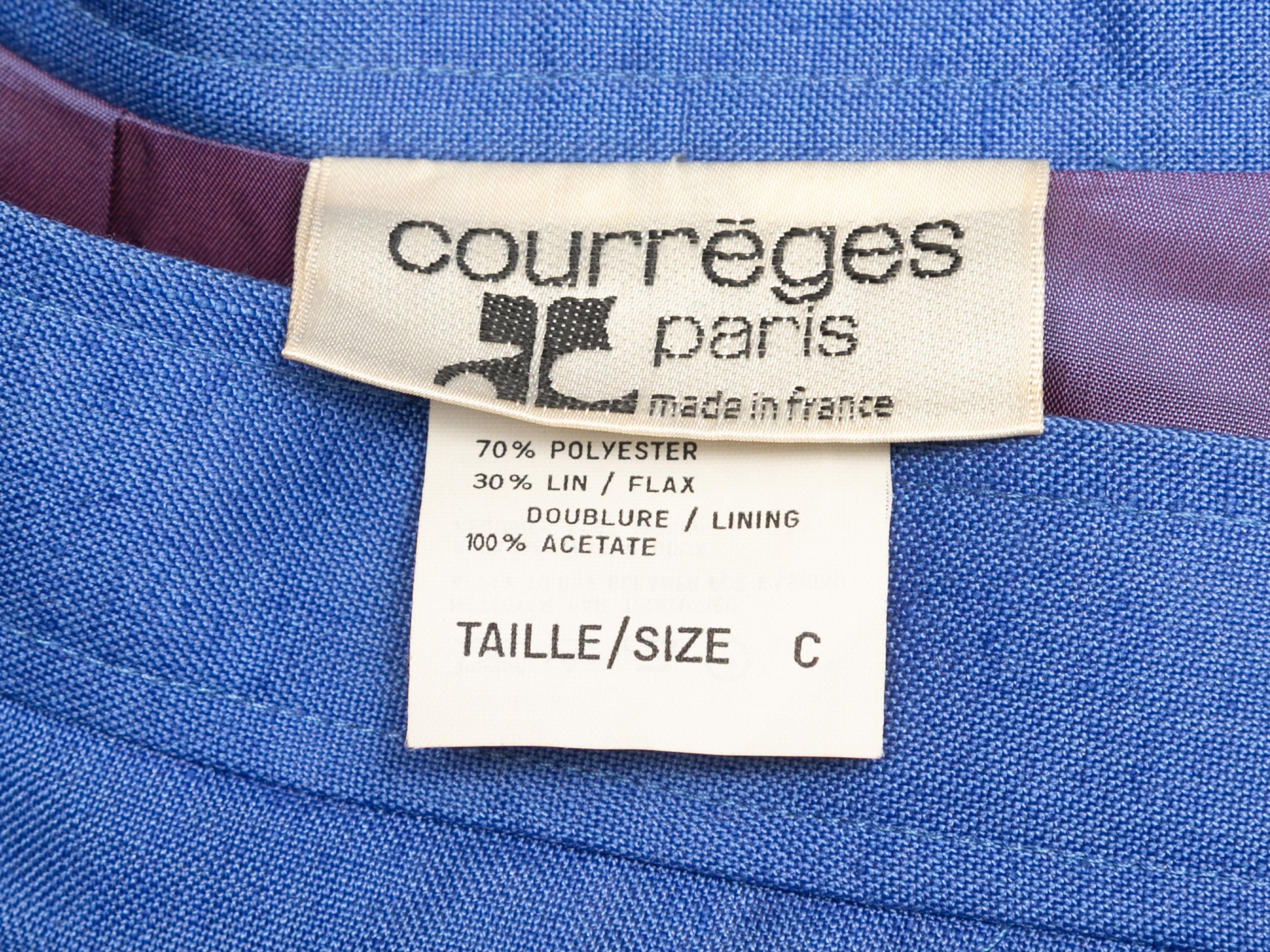 Vintage Blue Courreges Pencil Skirt Size US XS For Sale 1