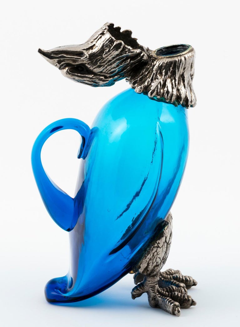 Vintage Blue Crystal Eagle Decanter at 1stDibs