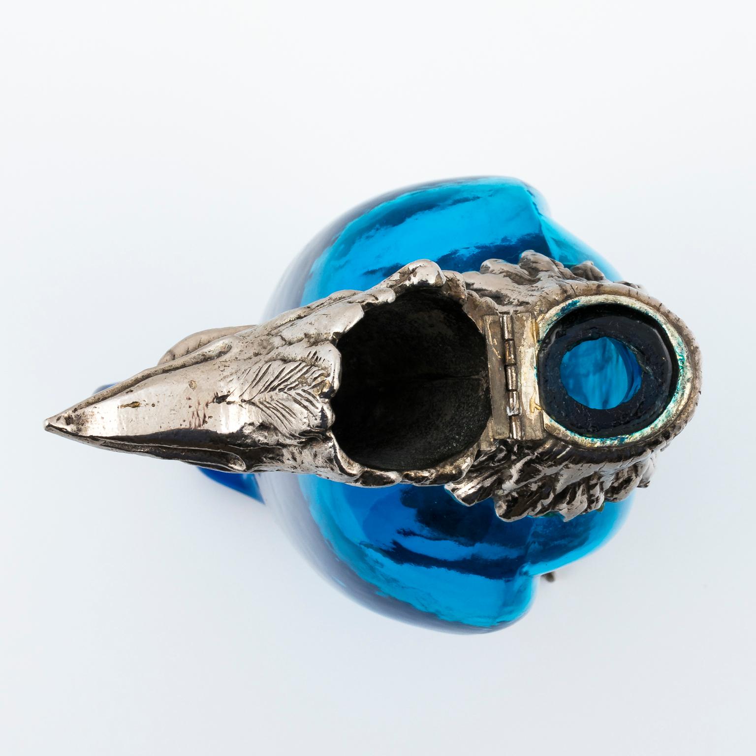 Vintage Blue Crystal Eagle Decanter 1