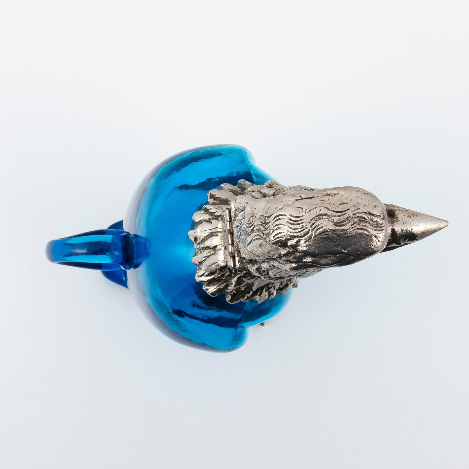 Vintage Blue Crystal Eagle Decanter 2