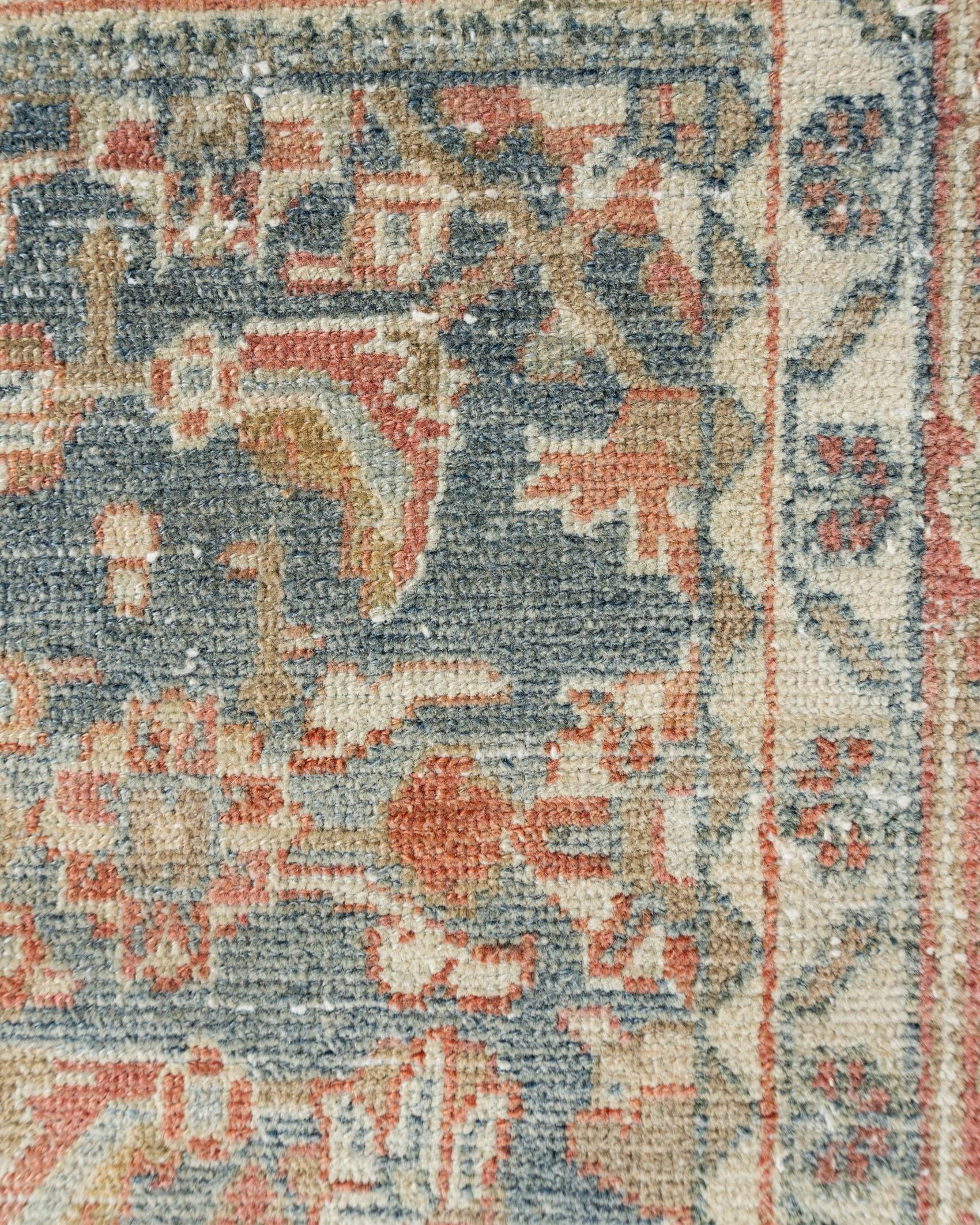 Vintage Blue Distressed Persian Malayer Läufer (20. Jahrhundert) im Angebot