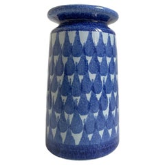 Vintage Blue Drops Decorated Vase by Strehla, 1960s