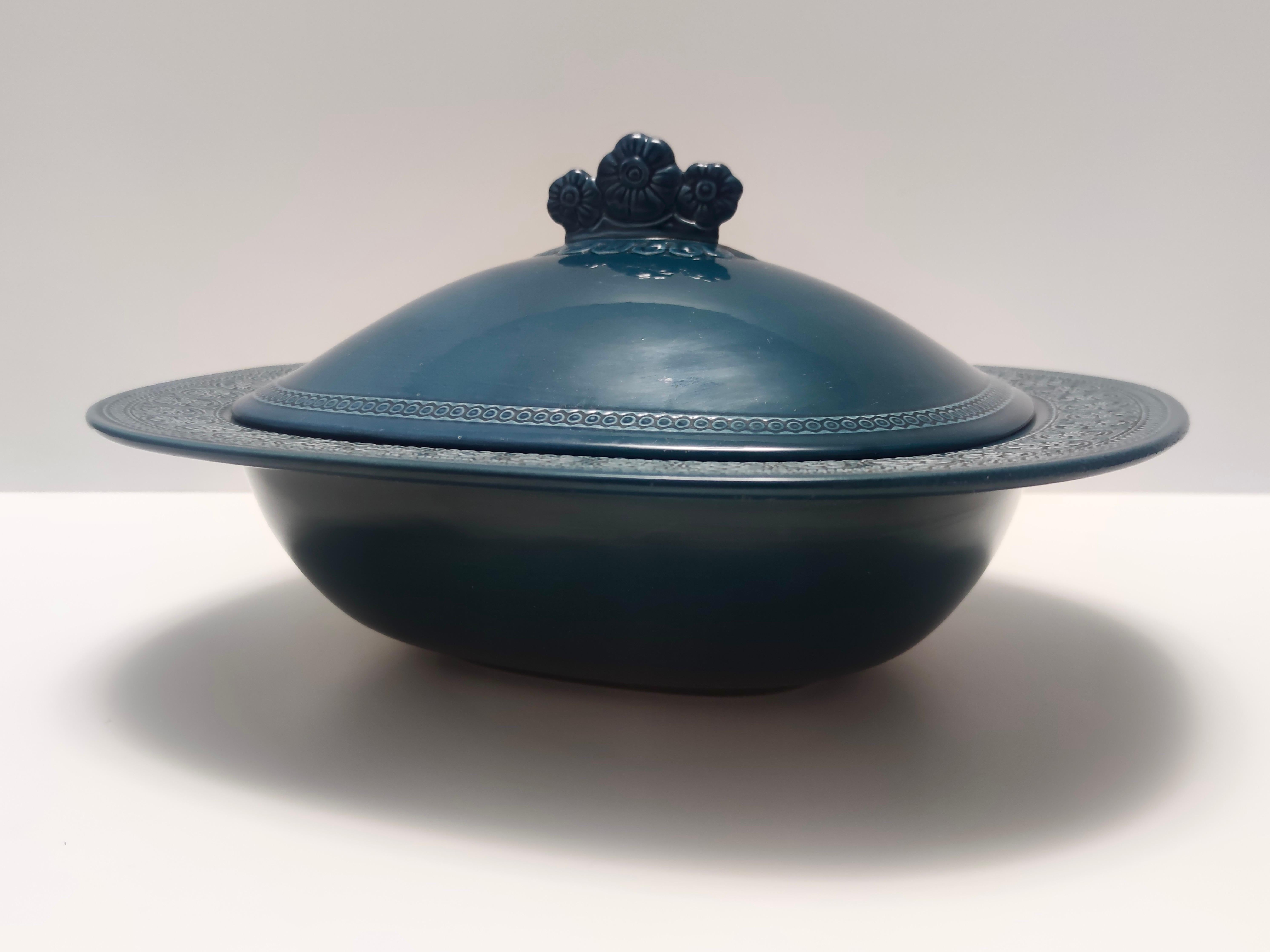 Mid-Century Modern Vintage Blue Earthenware 