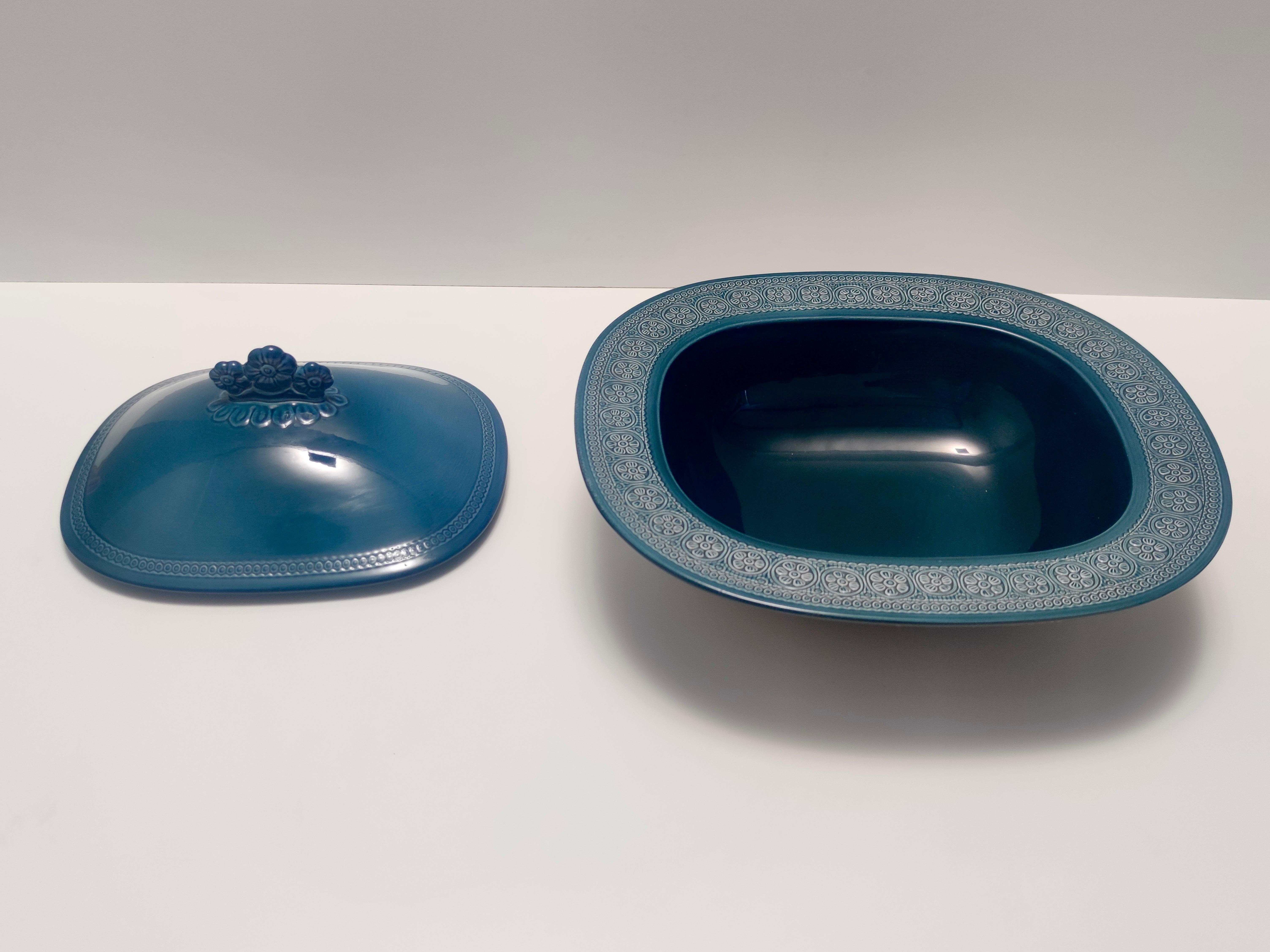 Lacquered Vintage Blue Earthenware 