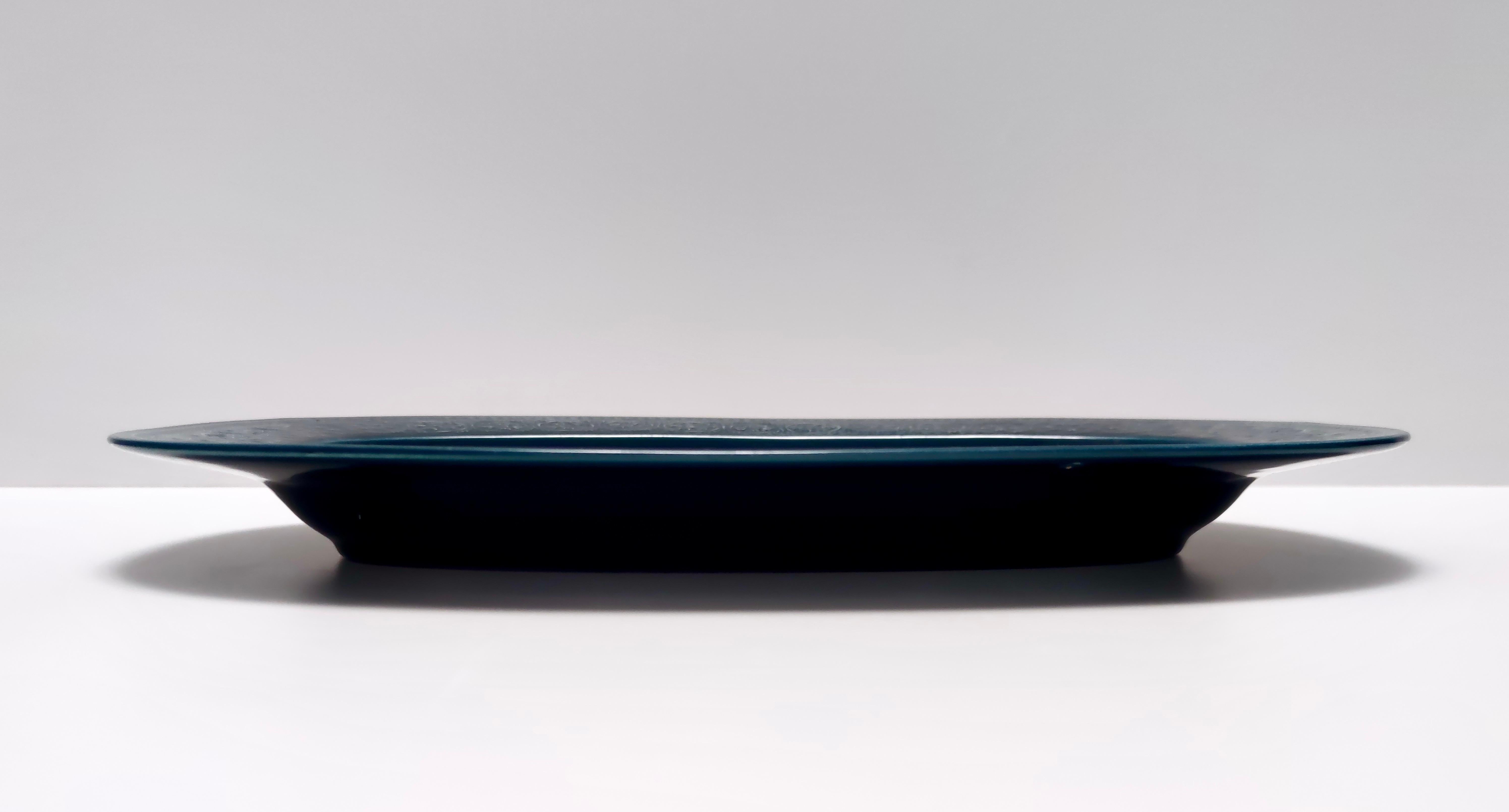 Blaues Tablett aus Steingut „Margherita“ von Antonia Campi für Laveno, Italien im Zustand „Hervorragend“ im Angebot in Bresso, Lombardy