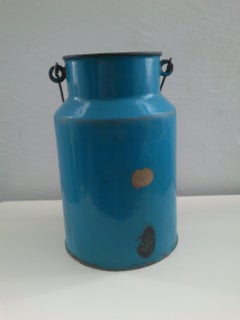 Vintage Blue Enamel Milk Can