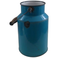 Vintage Blue Enamel Milk Can