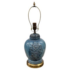 Vintage Blue Floral Lamp