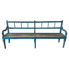 Antique Blue French Bench