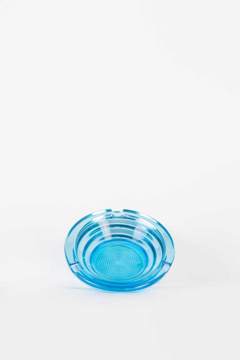 Vintage Blue Glass Ashtray, Italy, 1970s In Good Condition For Sale In Roma, IT