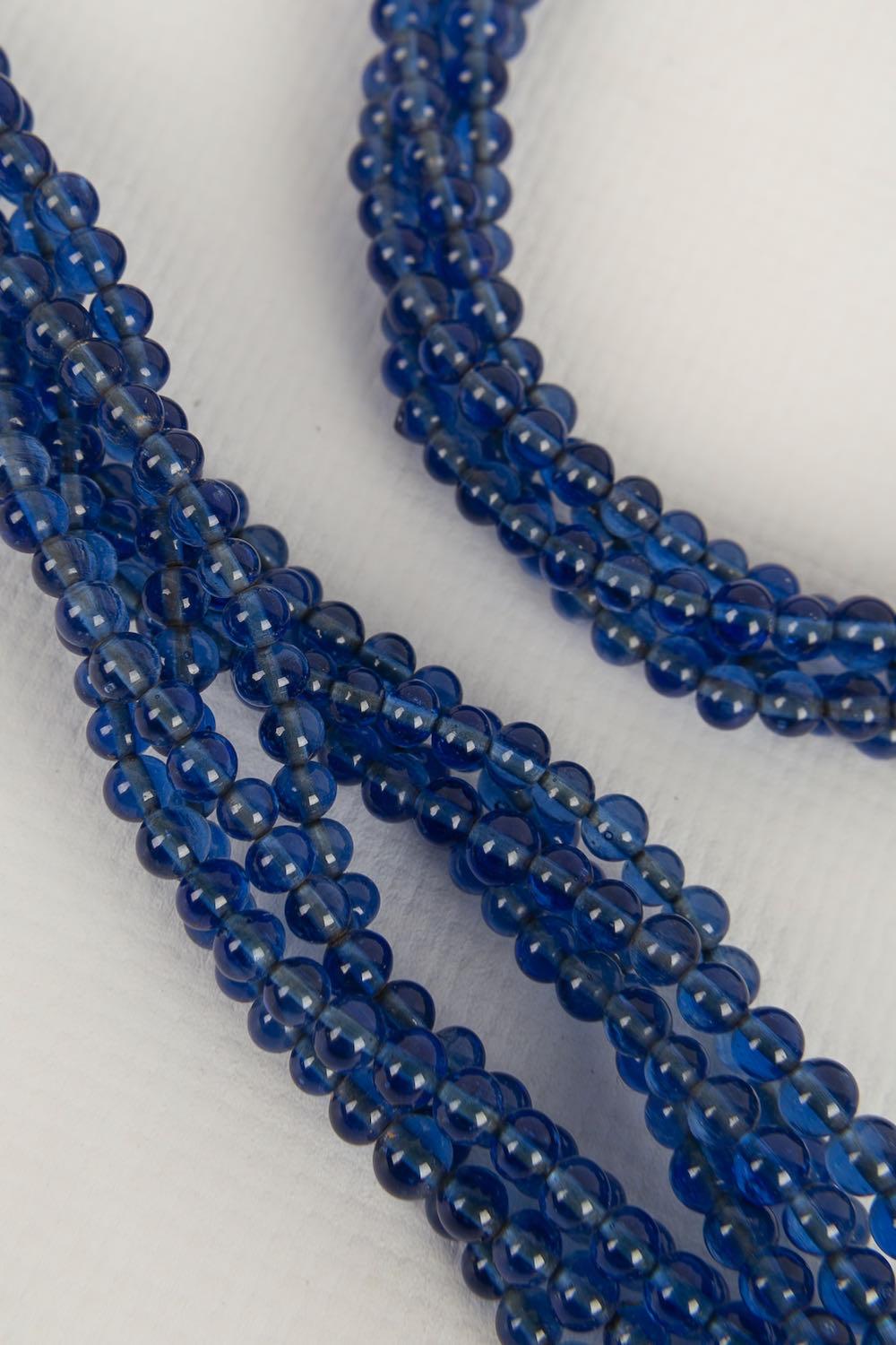 Women's Vintage Blue Glass Beads Necklace