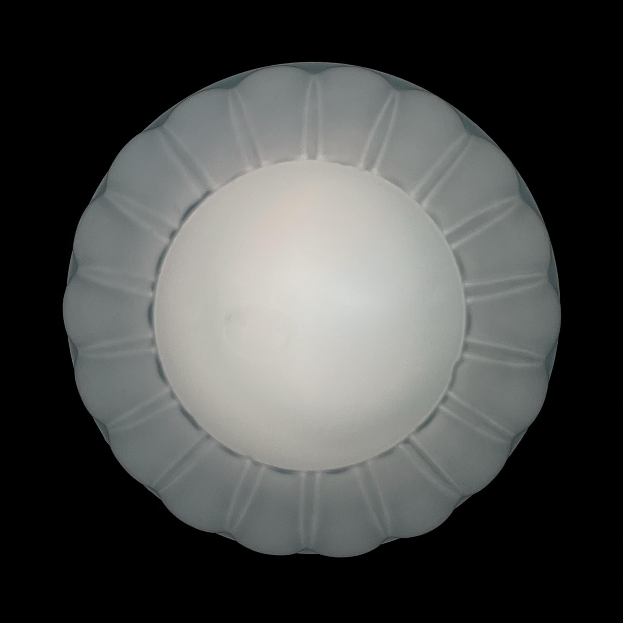 Lampada a sospensione in vetro blu vintage, Italia anni '50 in vendita 5