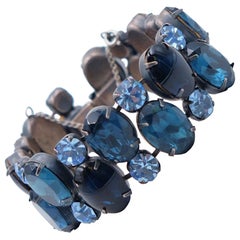 Vintage Blue Glass Regency Bracelet