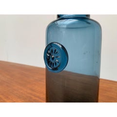 Vintage Blue Glass Vase with Seal Ornament, 1960s