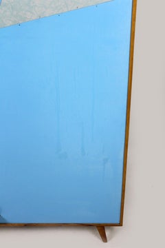 Vintage Blue and Grey Geometric Coat Rack, 1966