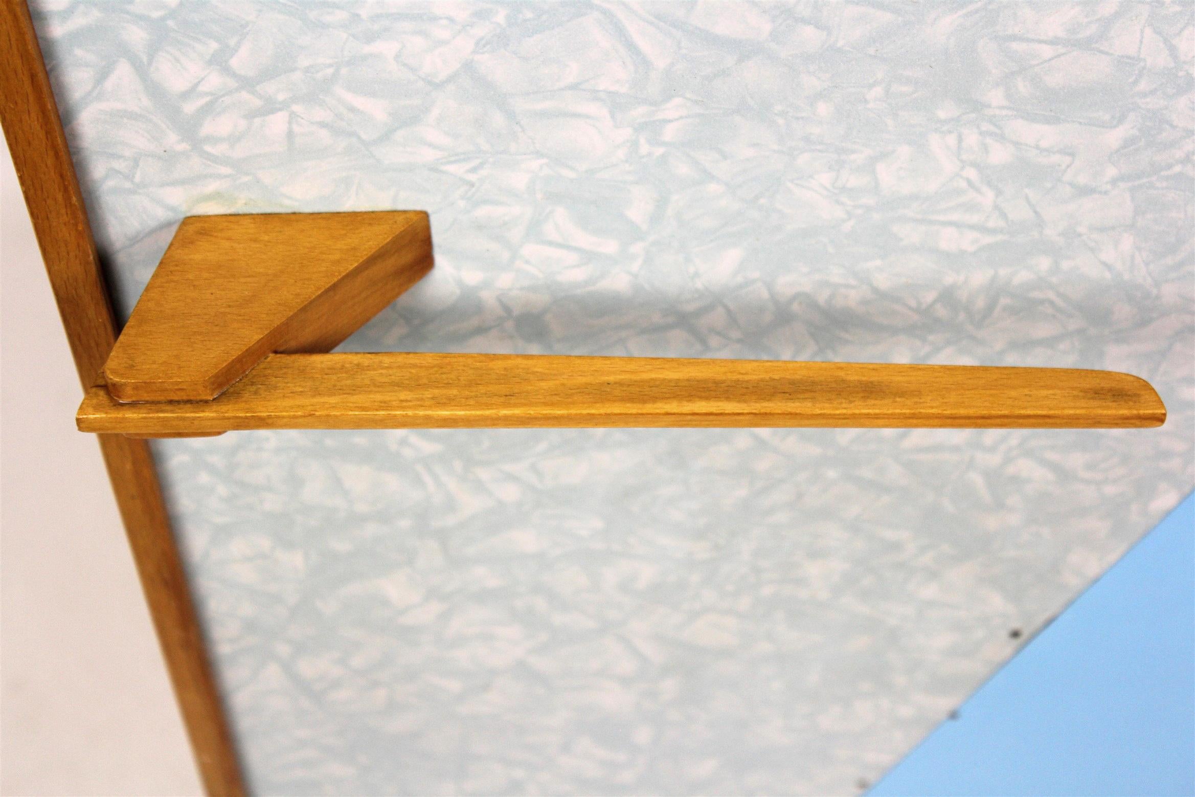 Vintage Blue and Grey Geometric Coat Rack, 1966 In Good Condition In Żory, PL