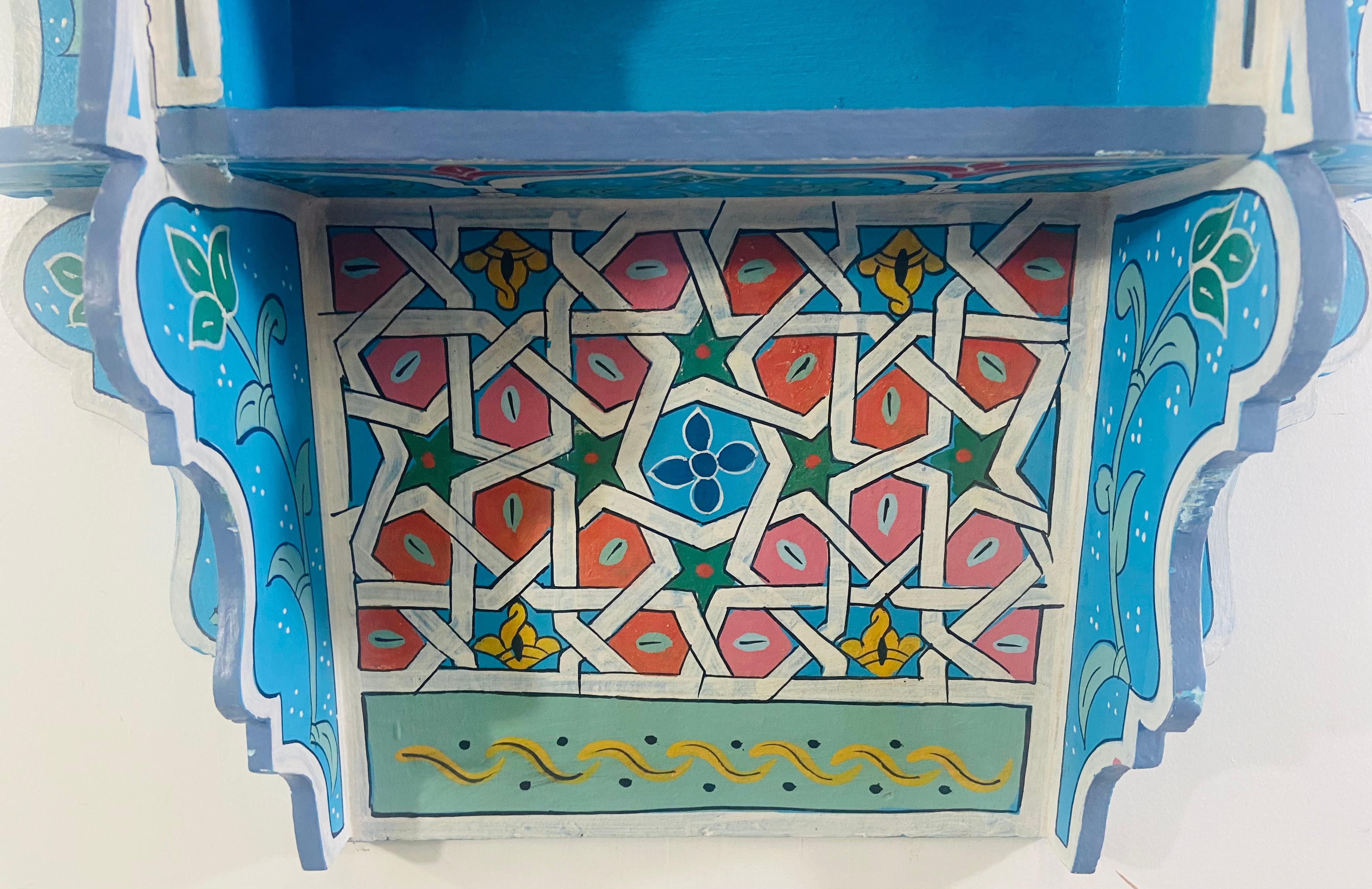 Marokkanisches Gewürzregal oder Regal in Blau im Boho-Chic-Stil, Paar im Angebot 3