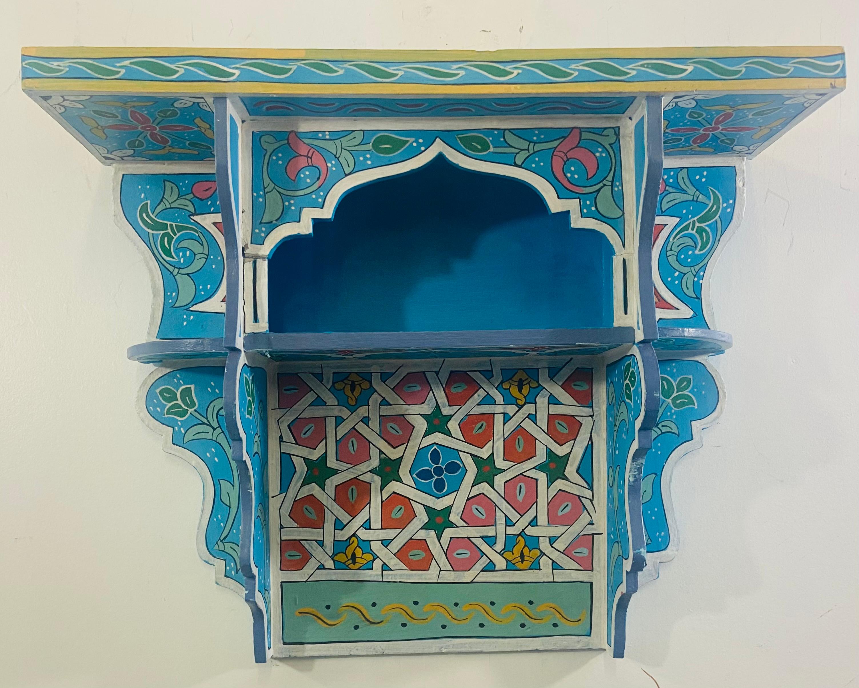 Marokkanisches Gewürzregal oder Regal in Blau im Boho-Chic-Stil, Paar im Angebot 6