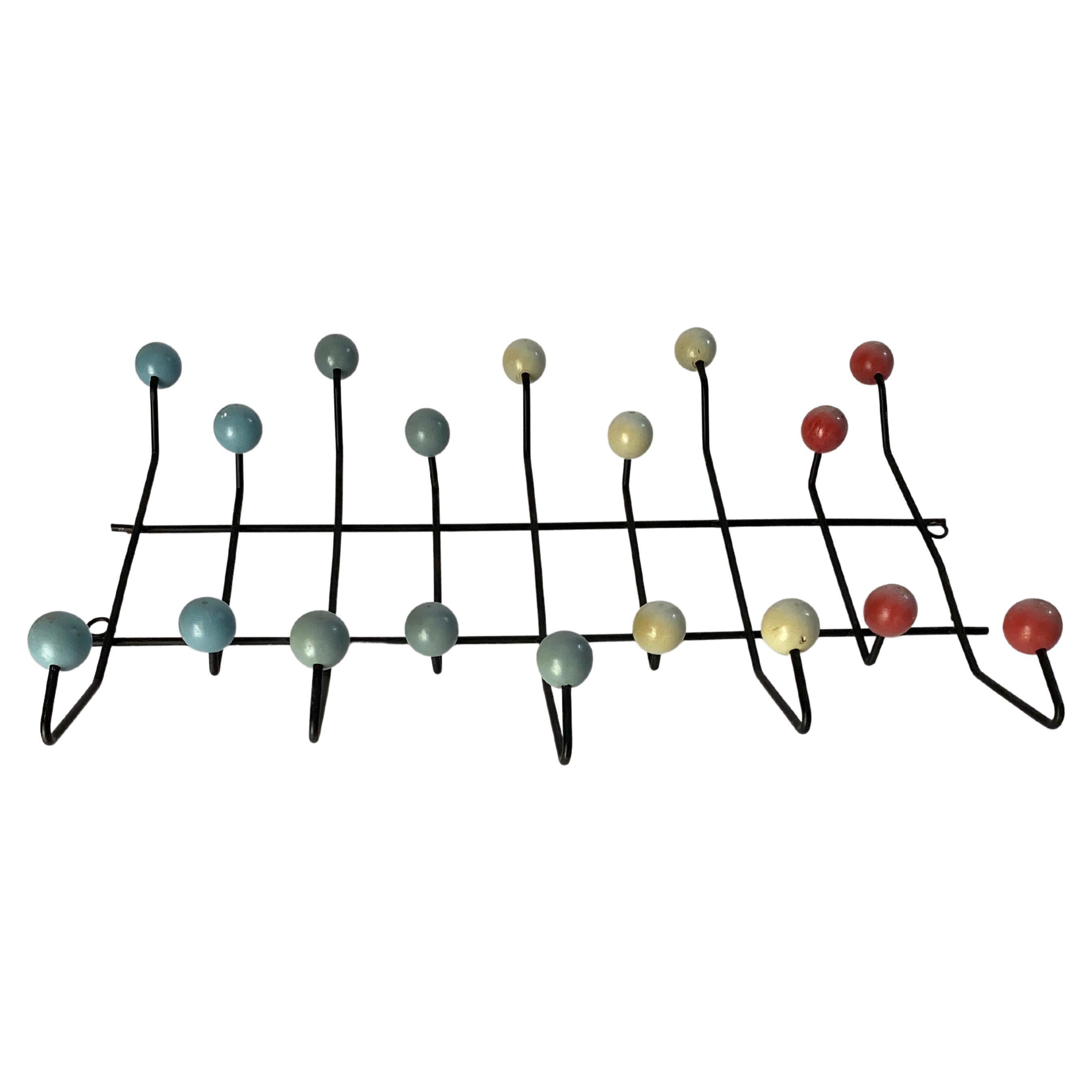 Vintage Blue Hang-it-all Wall Rack in the Style of Charles and Ray ...