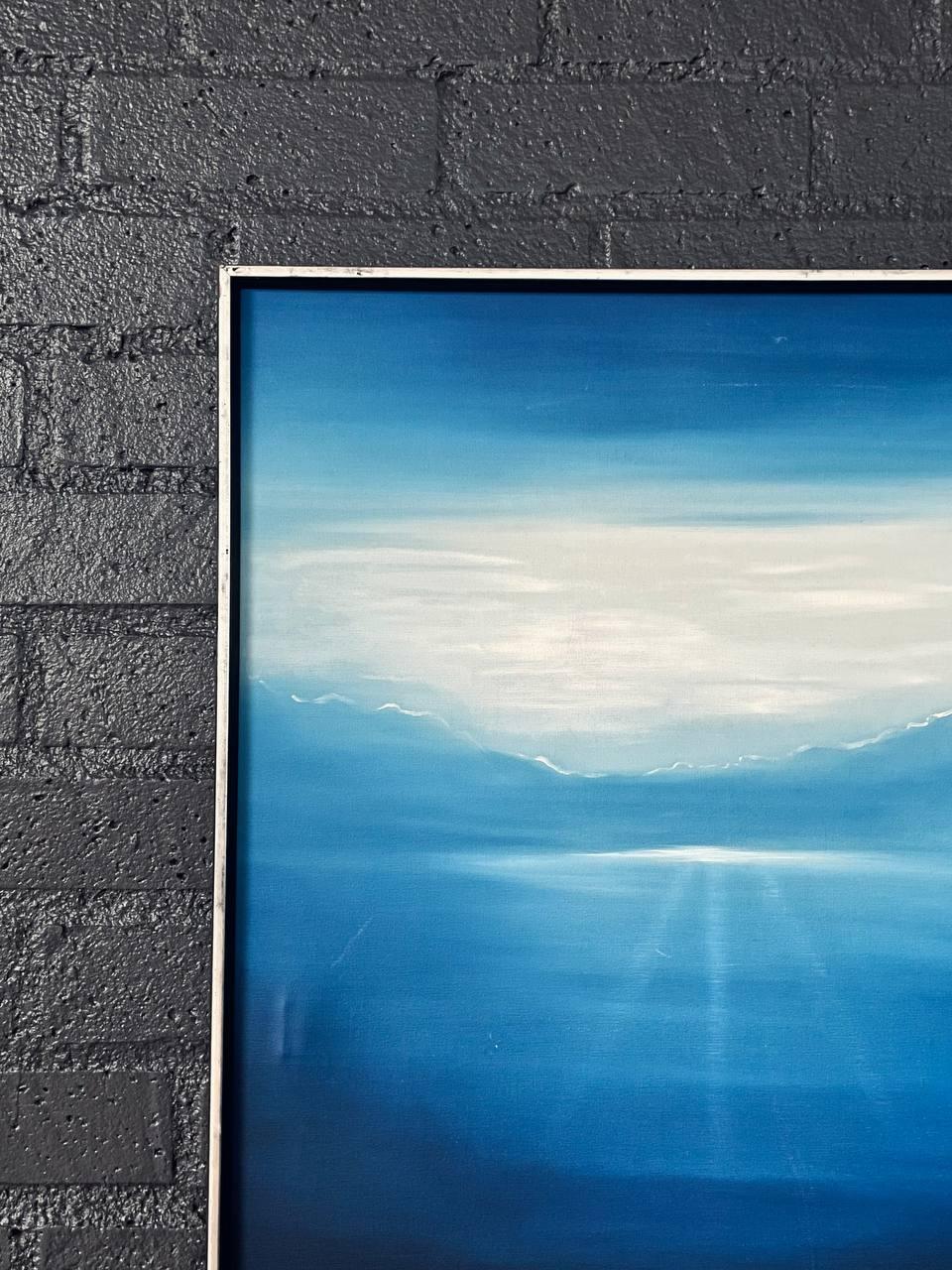 Blaues Horizont- Meereslandschaft, Ölgemälde von Delmary, signiert Original (amerikanisch) im Angebot