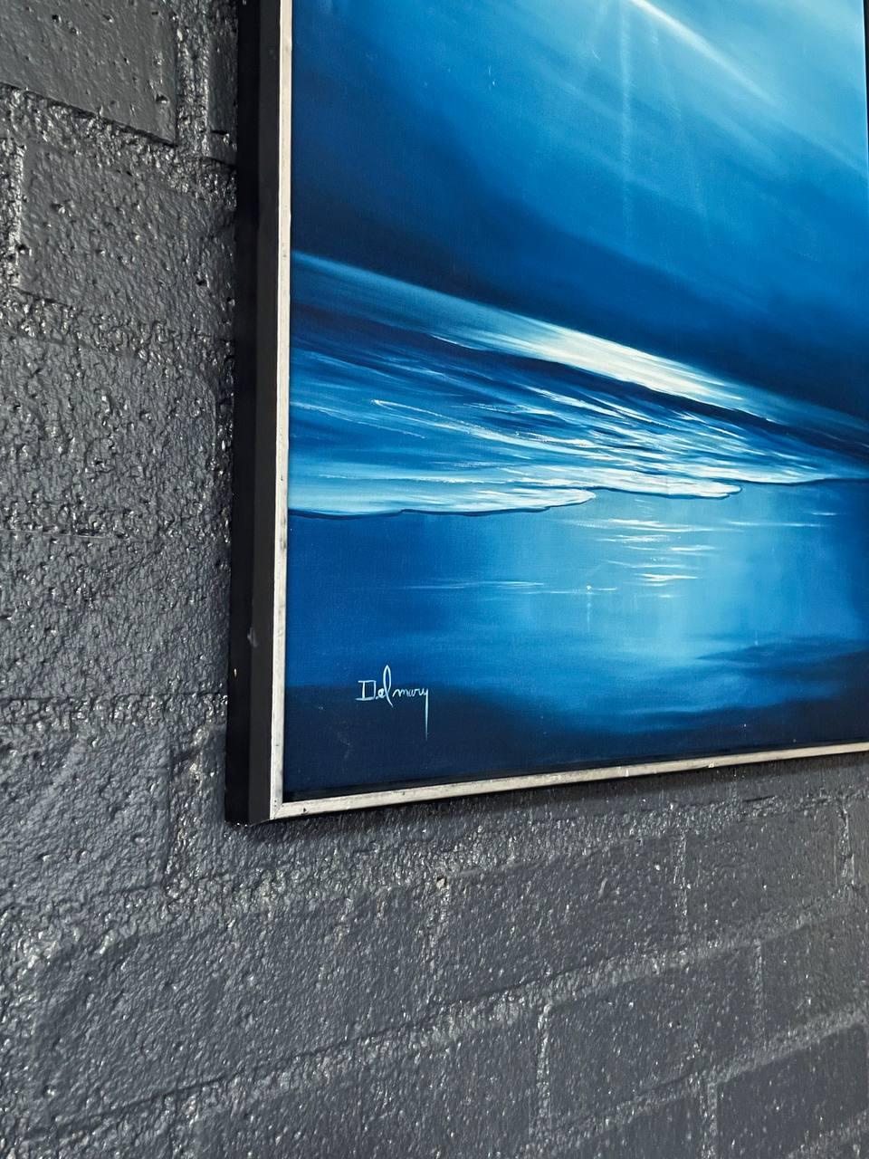 Blaues Horizont- Meereslandschaft, Ölgemälde von Delmary, signiert Original im Angebot 1