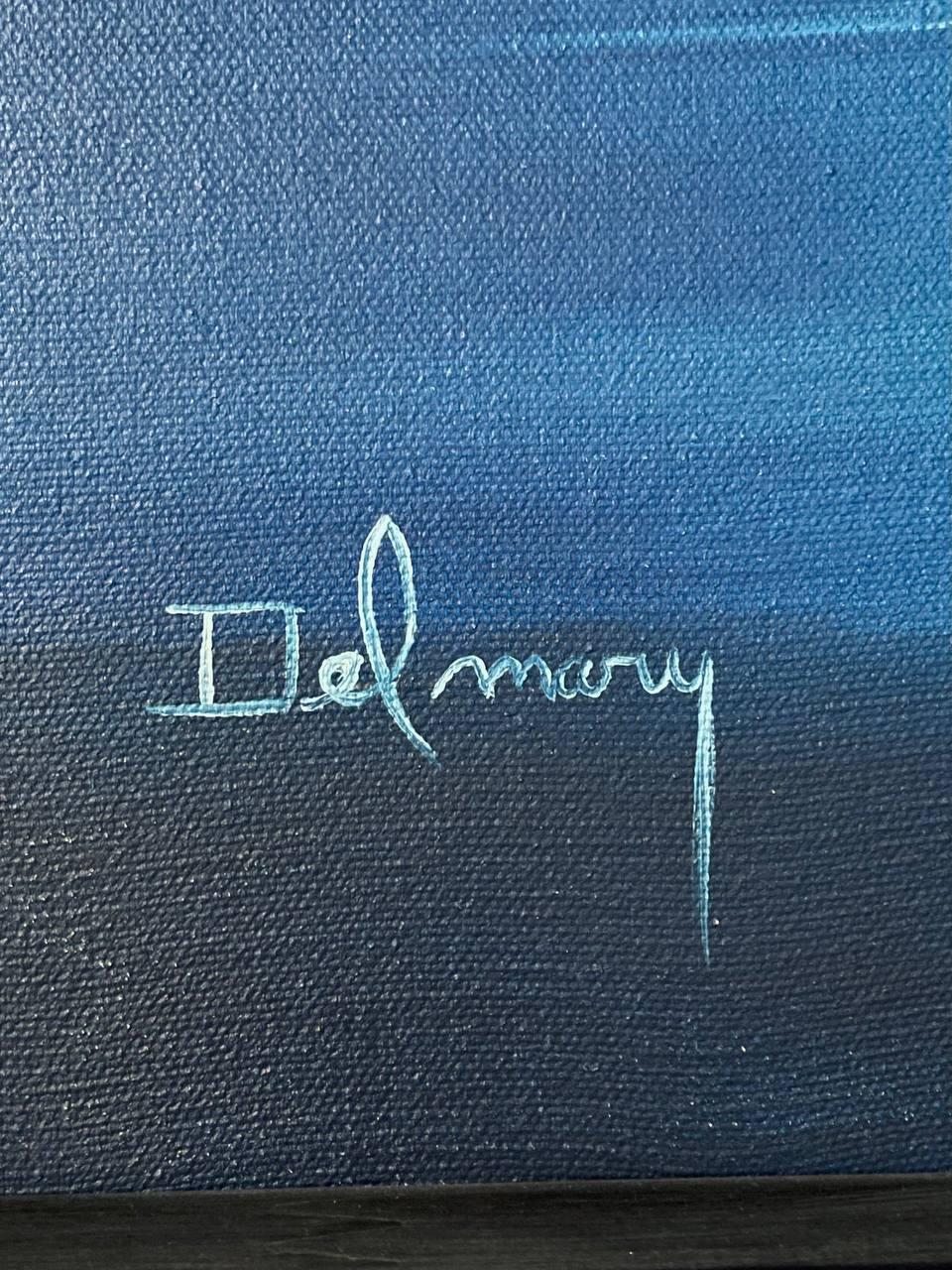 Blaues Horizont- Meereslandschaft, Ölgemälde von Delmary, signiert Original im Angebot 2