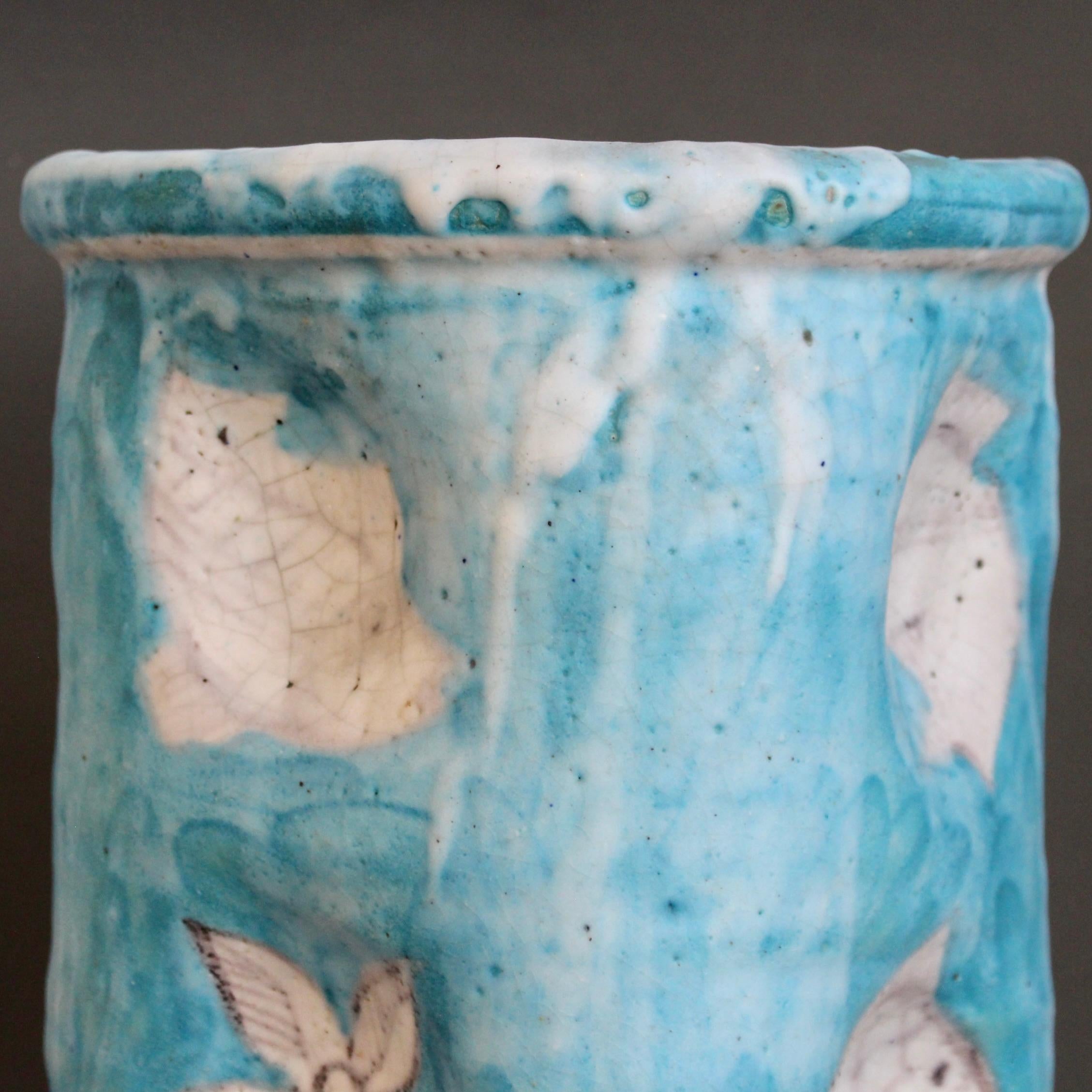 Vintage Blue Italian Ceramic Umbrella Stand by C.A.S. Vietri (circa 1950s) For Sale 15