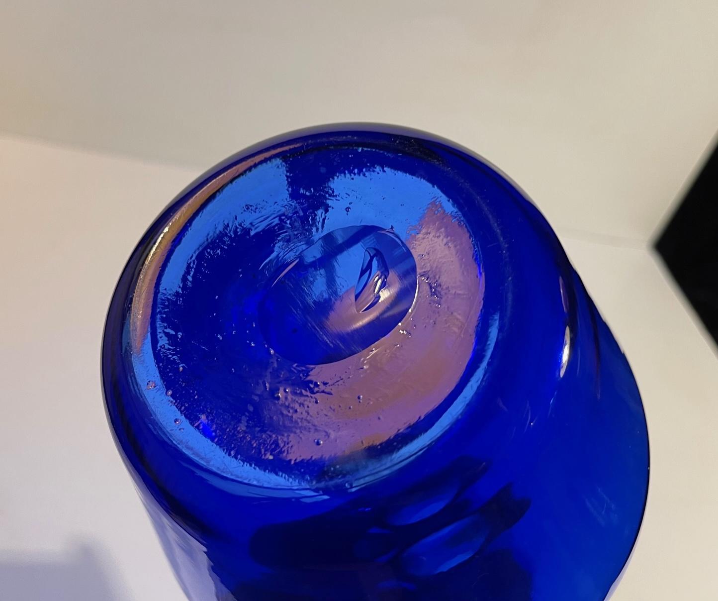 Modern Vintage Blue Italian Glass Decanter from Oggretti, Murano