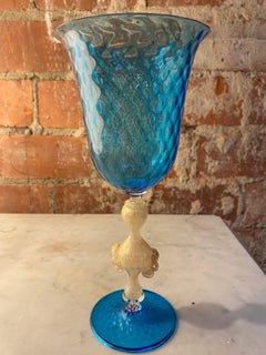 Vintage Blue Italian Handcrafted Chalice, 1970s