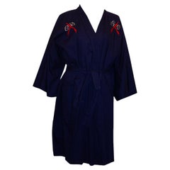 Vintage Blue Kimono with Wonderful Dragon Embroidery