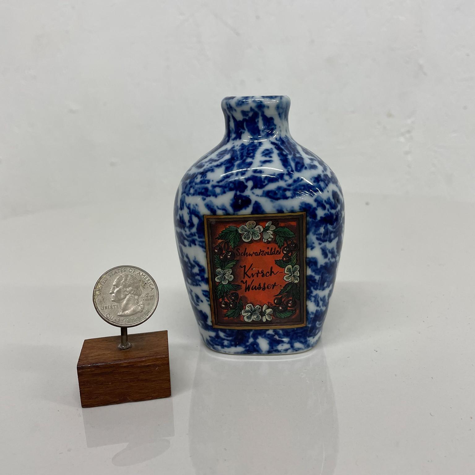 Vintage Blue Kirschwasser Ceramic Cherry Brandy Bottle Made Bavaria 4