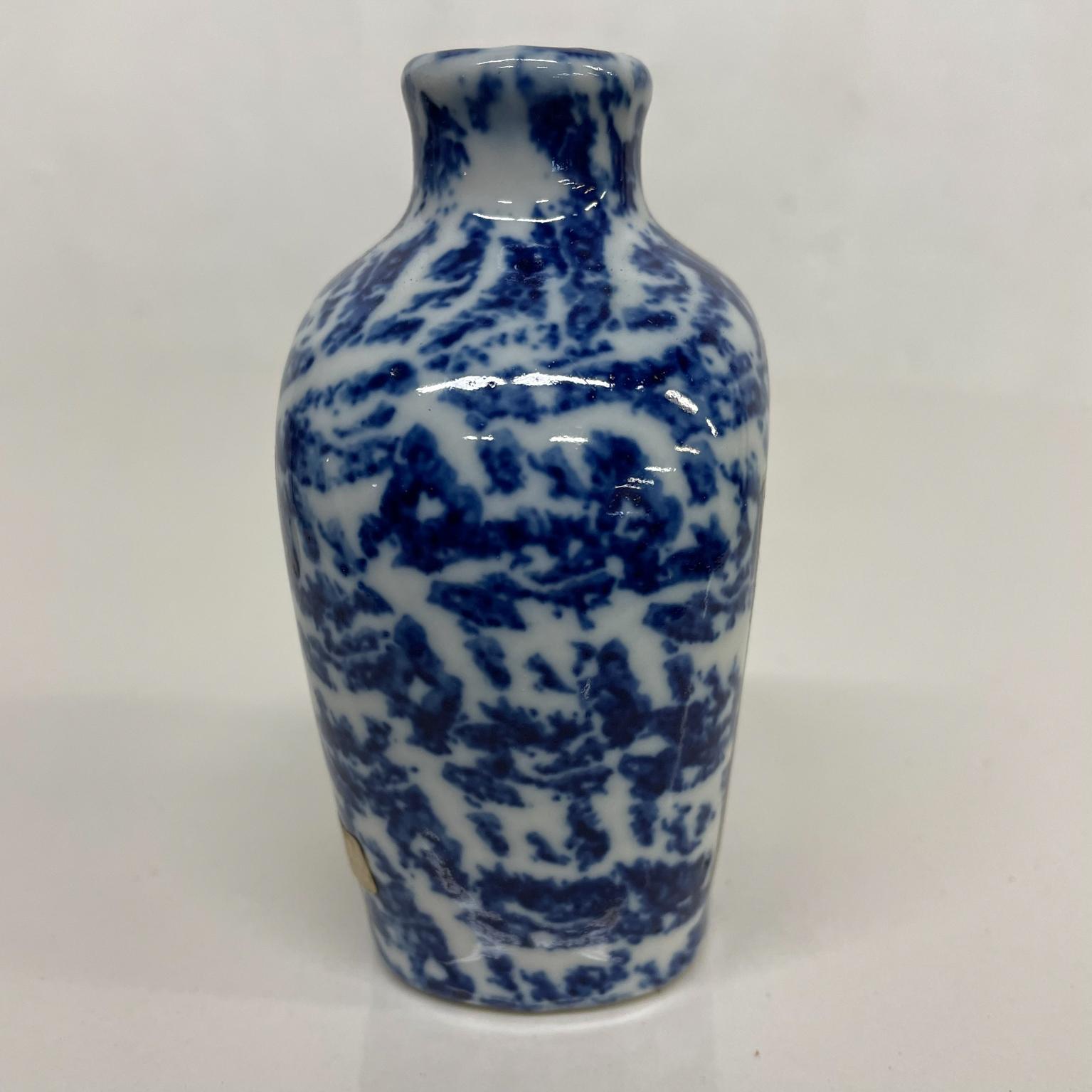 German Vintage Blue Kirschwasser Ceramic Cherry Brandy Bottle Made Bavaria