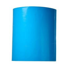 Vintage Blue Lacquered Paper Drum Lamp Shade