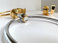 Vintage Blue Lapiz & 24-Karat Gold-Clad Bronze Coat Robe Hook by Serdaneli Paris