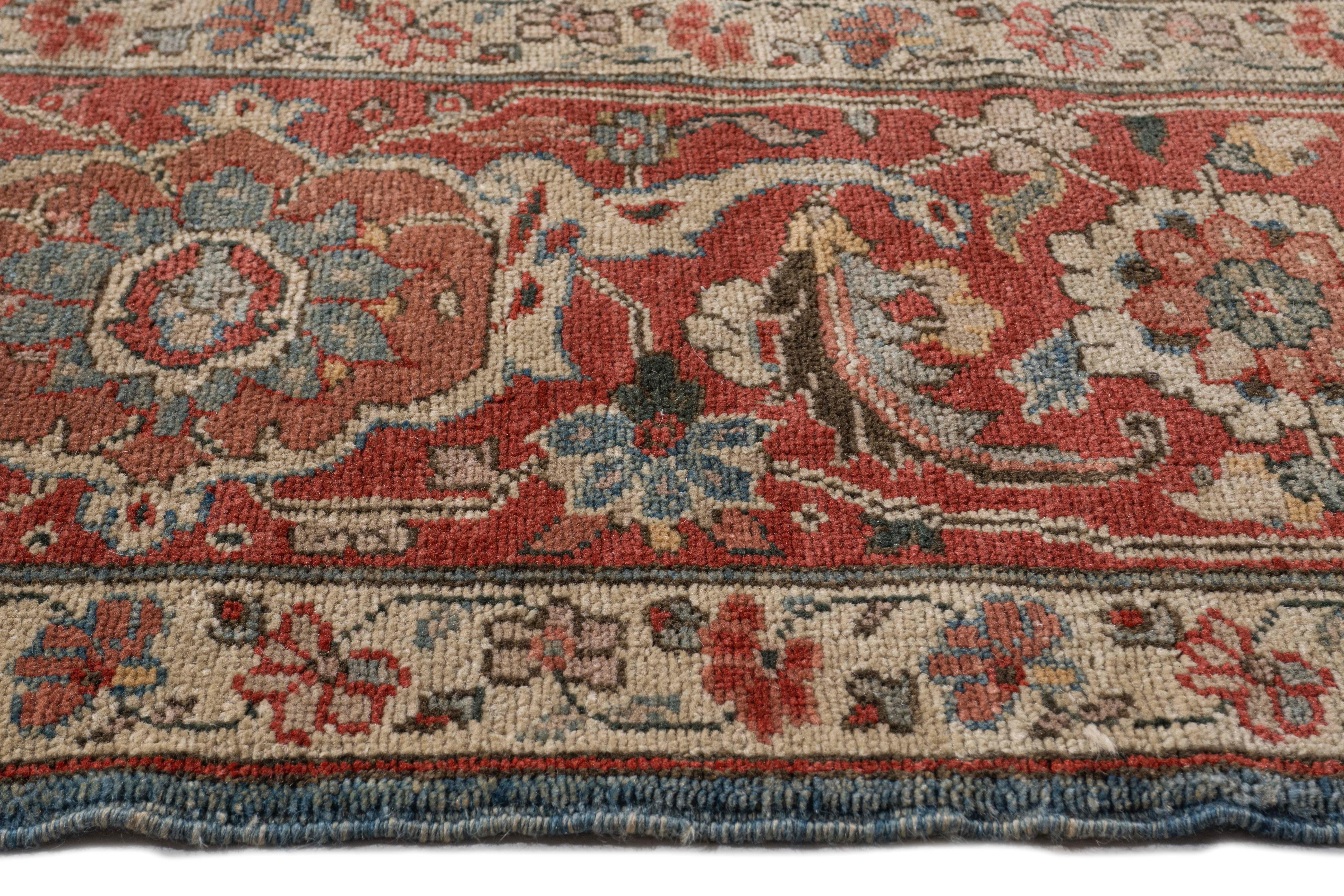 Vintage Blue Lightly Distressed Persian Sultanabad Rugs tessuto a mano in vendita 8