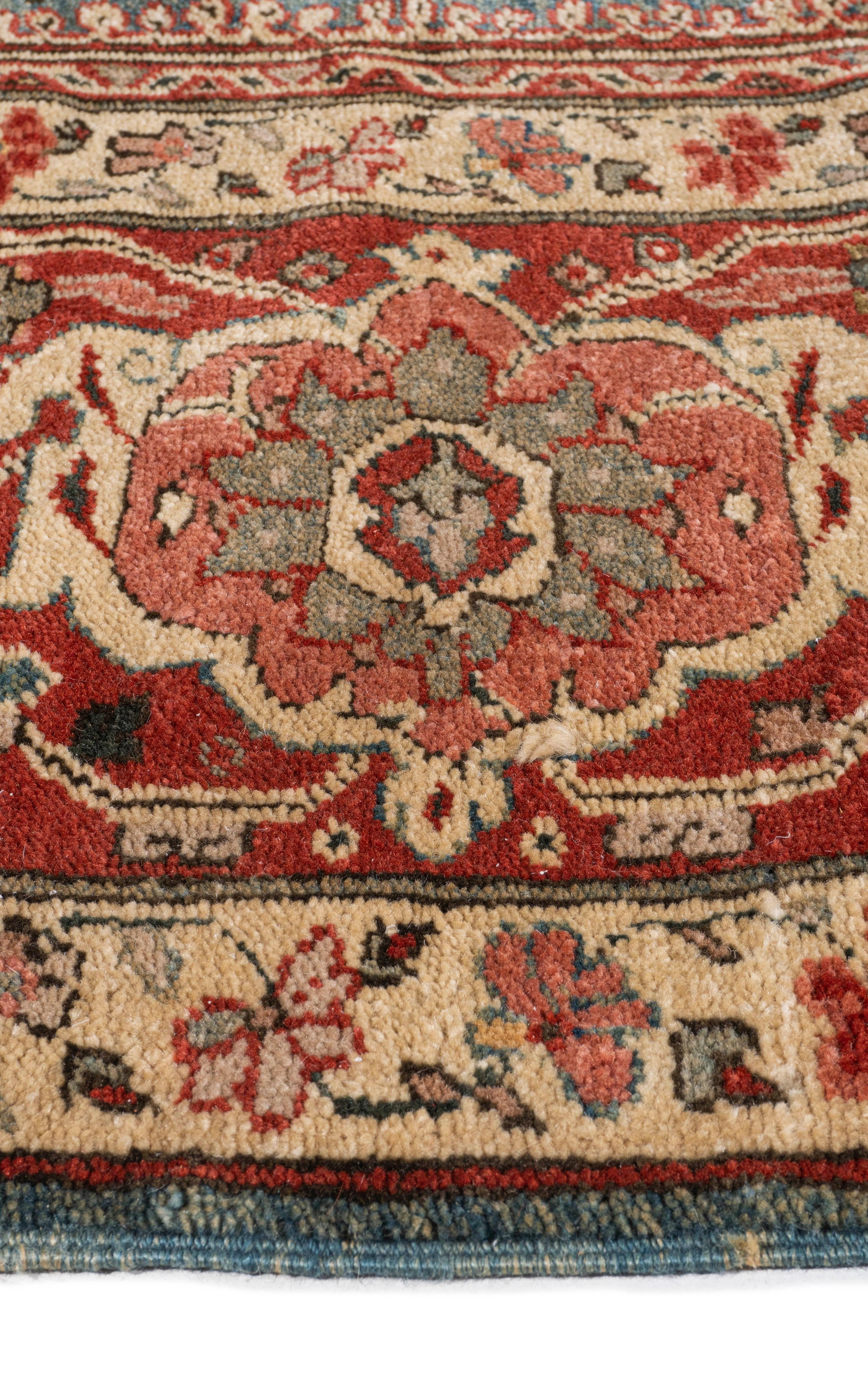 Vintage Blue Lightly Distressed Persian Sultanabad Rugs tessuto a mano in vendita 11