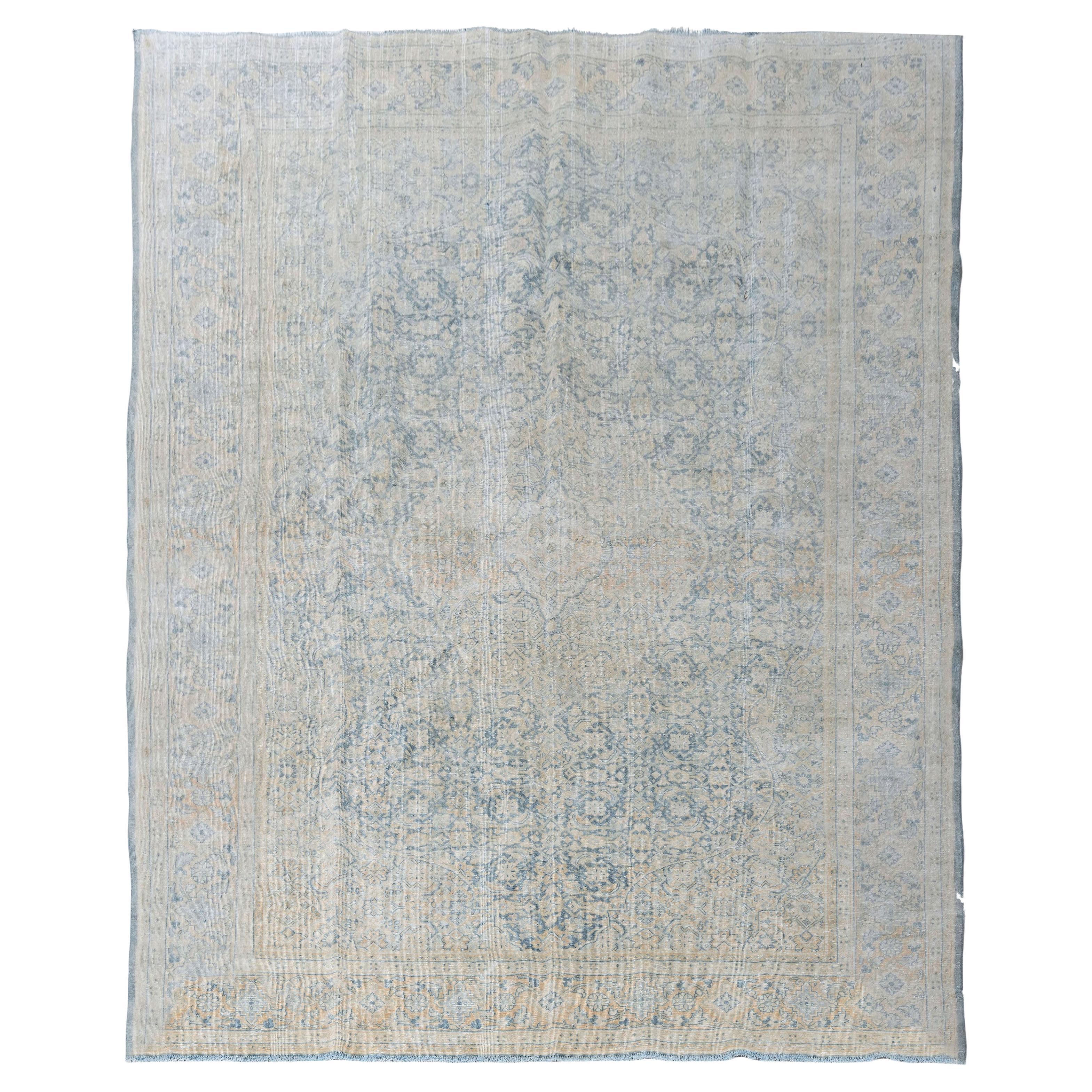 Vintage Blue Lightly Distressed Persian Tabriz Rug 7
7 x 10
8